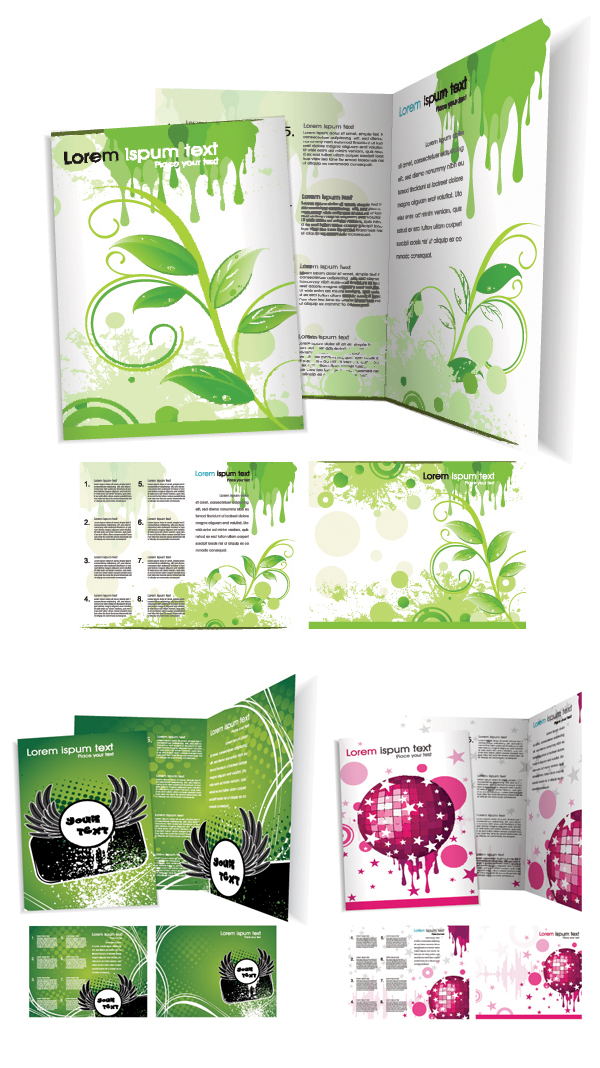 {五款潮流折页设计02}矢量素材