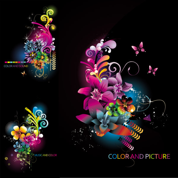 潮流花纹图案矢量素材