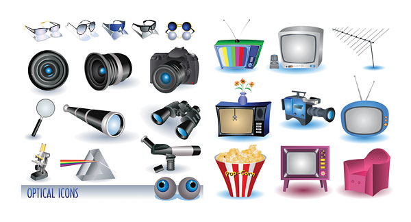 家电与相机&mdash;矢量素材