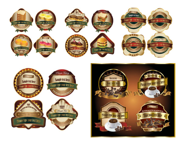 {华丽瓶贴}矢量素材