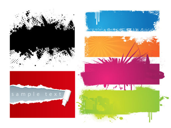 {五彩颓废效果}矢量素材