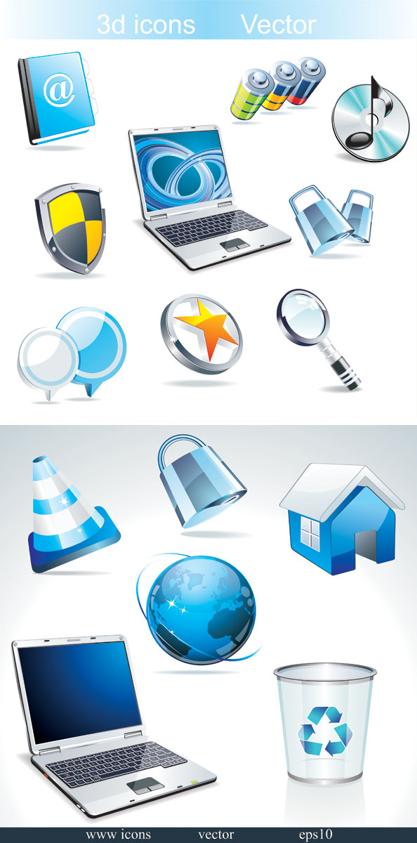 科技感水晶风格图标矢量素材