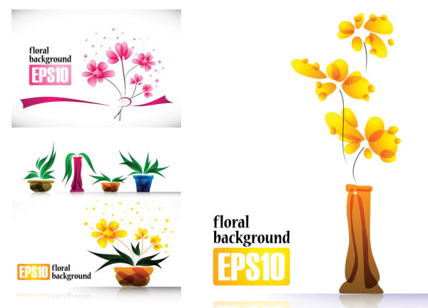 特别的植物花朵摆设矢量素材