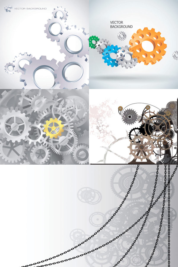 齿轮铁链&mdash;矢量素材