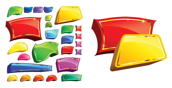 卡通风格立体公告牌矢量素材