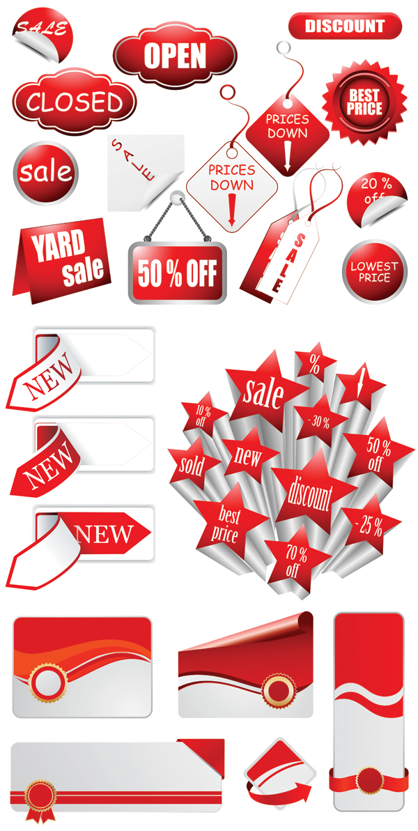 {超市打折用标签}矢量素材