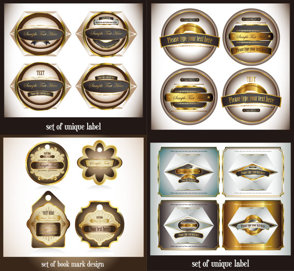 精致瓶标标签&mdash;&mdash;矢量素材