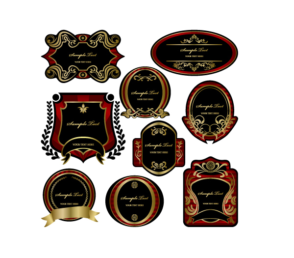 {高雅的瓶贴}矢量素材