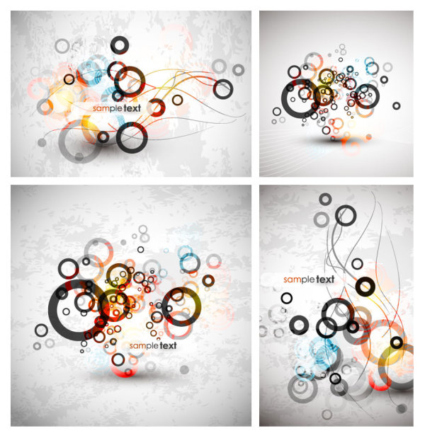 幻彩圆圈背景矢量素材