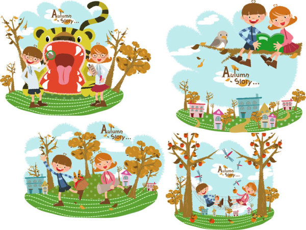 秋天的故事矢量6