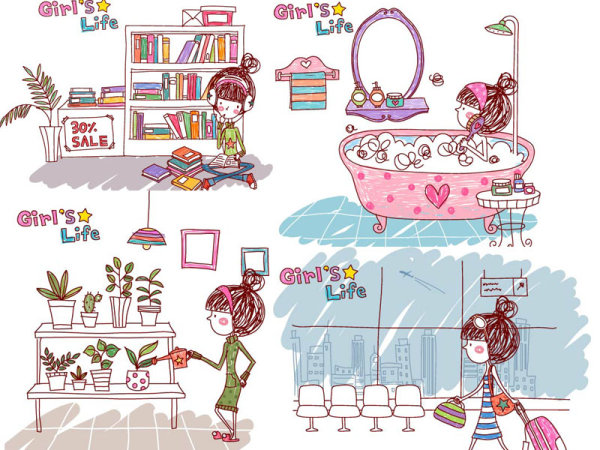 女孩的生活&middot;EPS&nbsp;Girl&rsquo;s&nbsp;Life矢量素材