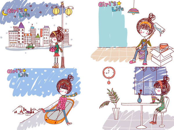 女孩的生活&middot;EPS&nbsp;Girl&rsquo;s&nbsp;Life9矢量素材