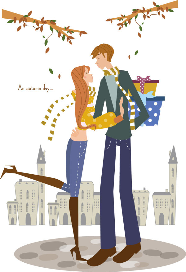 清新情人矢量素材5