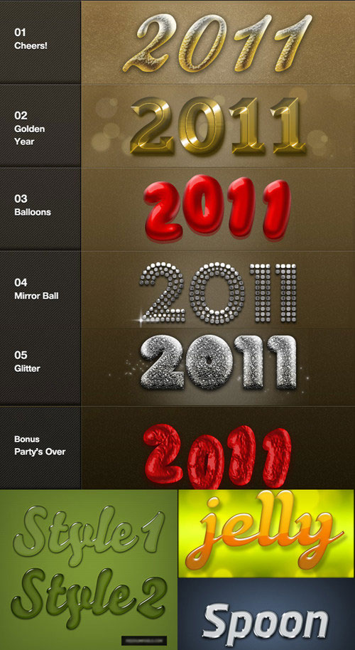 多款特效字ps样式(含psd素材)