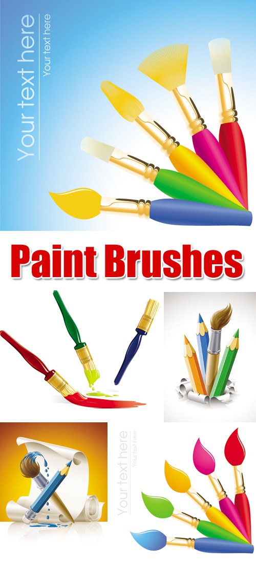 绘画画笔矢量素材