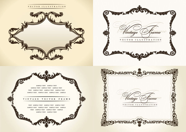 欧式经典复古花纹边框02&mdash;&mdash;矢量素材