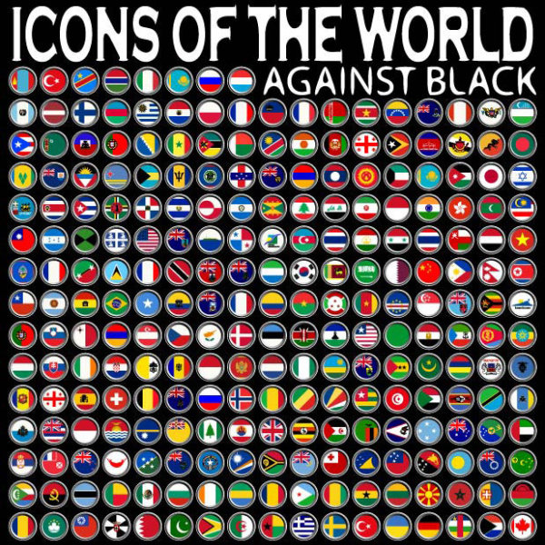 精致各国国旗图标01&mdash;&mdash;矢量素材