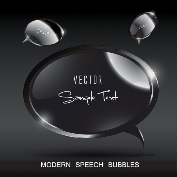 金属质感立体对话框矢量素材