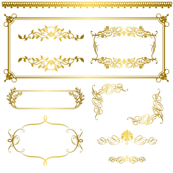 金色花纹花边05&mdash;&mdash;矢量素材