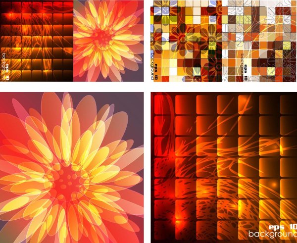 潮流方块网格背景矢量素材-1