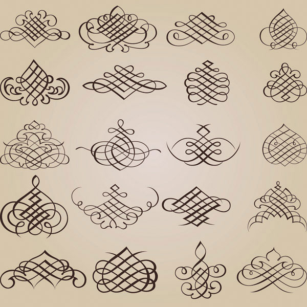 欧式复古花边矢量素材-4