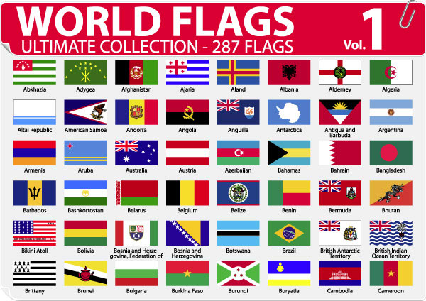 各国或地区国旗和区旗矢量素材-1