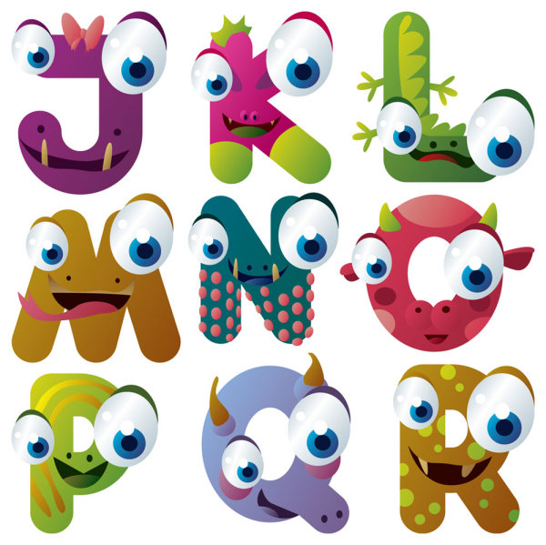 卡通动物字母02&mdash;&mdash;矢量素材
