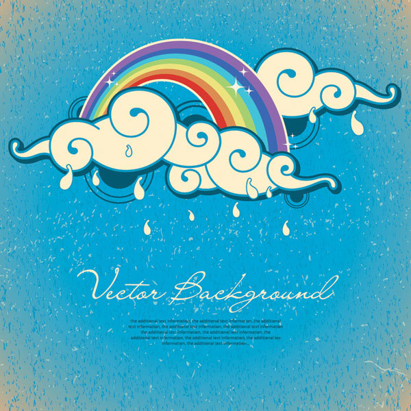 漫画风格云团矢量素材-2