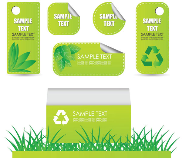 精美绿色标签02&mdash;&mdash;矢量素材