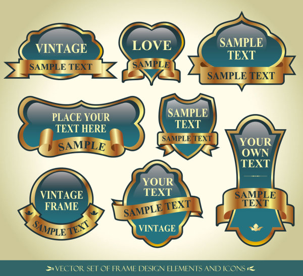 欧式花纹标签03&mdash;&mdash;矢量素材