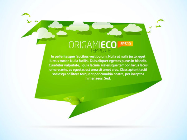 绿色生态折纸动物03&mdash;&mdash;矢量素材