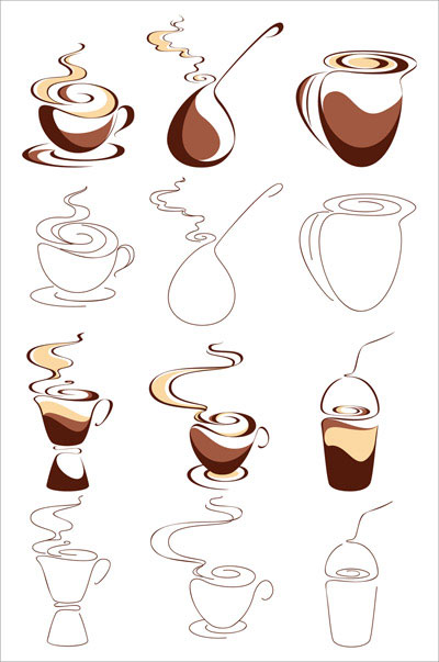 Abstract the coffee graphic vector material -1