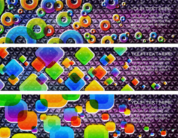 绚丽的彩色条幅02&mdash;&mdash;矢量素材