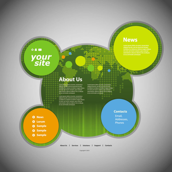 圆形网页模板05&mdash;&mdash;矢量素材