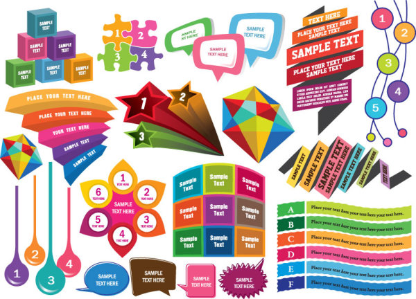 五颜六色的装饰图形矢量素材-3