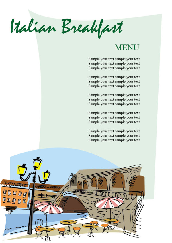 浪漫手绘菜单02&mdash;&mdash;矢量素材