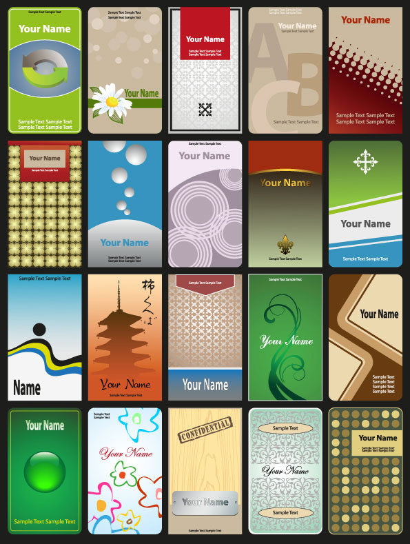 绚丽色彩的名片模板04&mdash;&mdash;矢量素材