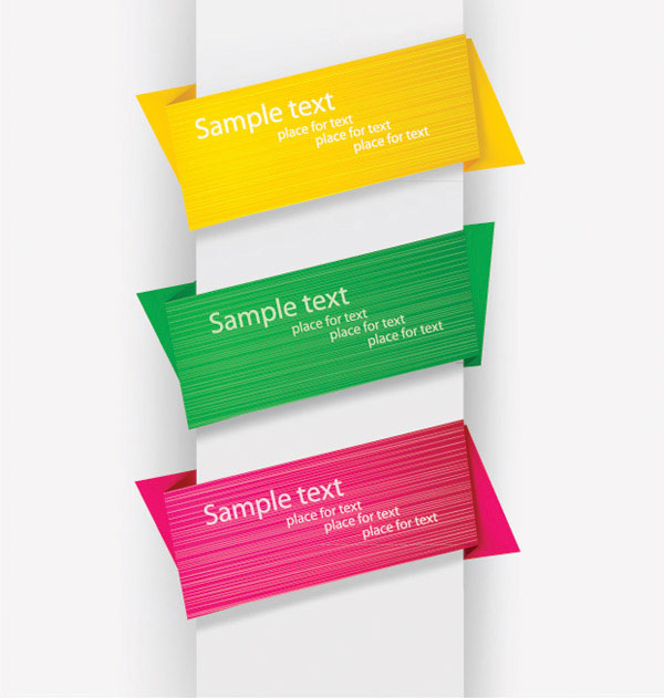 色彩丰富的折纸装饰图形矢量素材-1