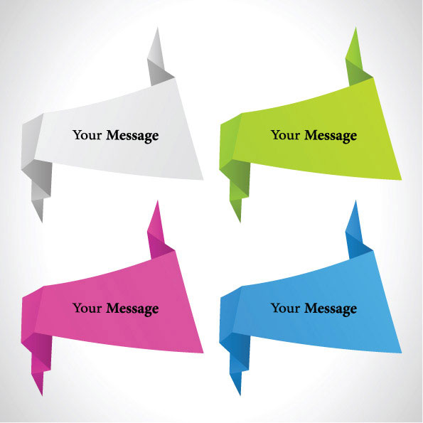 色彩丰富的折纸装饰图形矢量素材-3