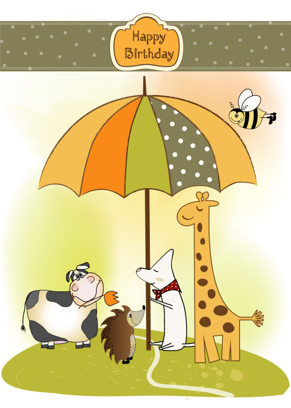 长颈鹿的问候卡02&mdash;&mdash;矢量素材