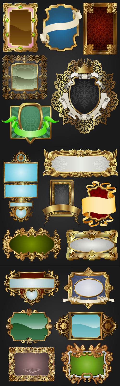 复古框和标签&mdash;&mdash;矢量素材