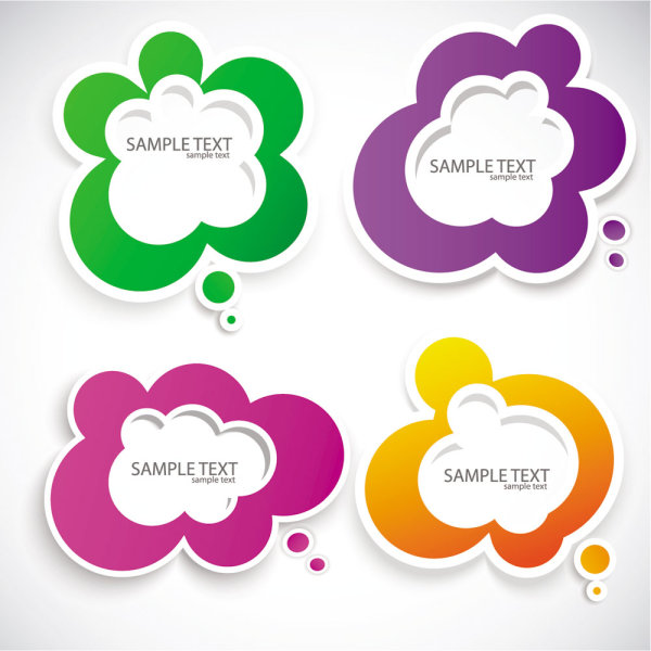 Beautiful stickers 05 - vector material