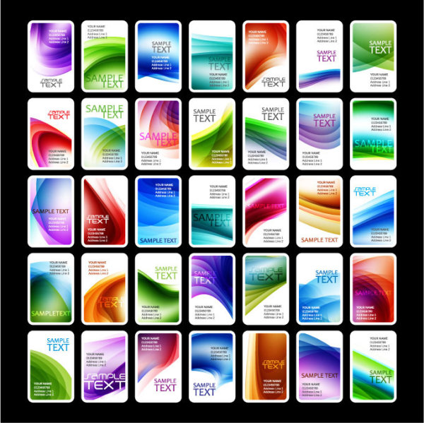 彩色名片模板矢量素材