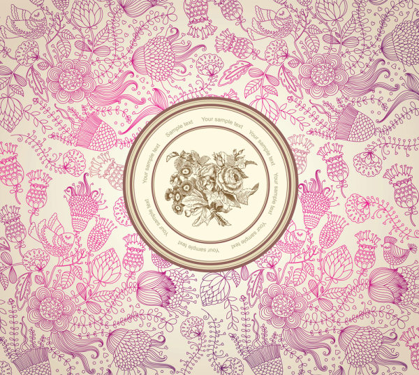 古典花卉图案01&mdash;&mdash;矢量素材