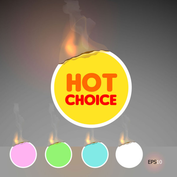 燃烧的标签05&mdash;&mdash;矢量素材