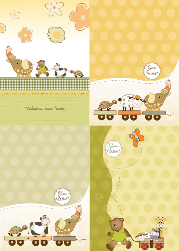 卡通动物形象背景&mdash;&mdash;矢量素材