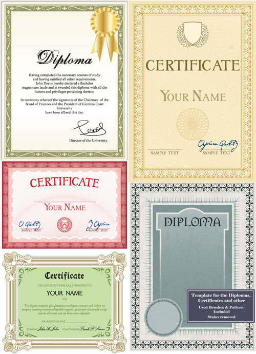 证书奖状矢量素材