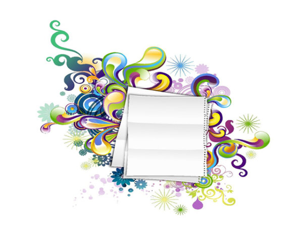 潮流花纹空白文本模板矢量素材-2