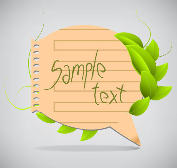Green leafy dialog box 02 - vector