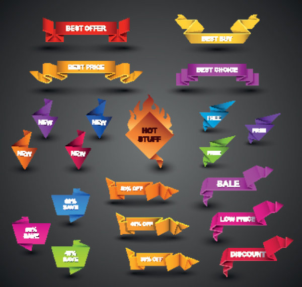 精美折纸图形02&mdash;&mdash;矢量素材